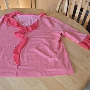 Soft Surroundings Coral Long Sleeve Blouse
